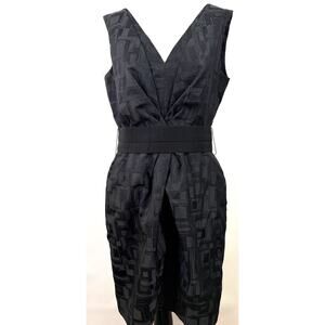 Lida Baday Black Textured Print Fabric Dress Size 12